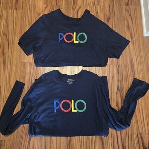 Navy Blue POLO Ralph Lauren T-Shirt Set. Size LARGE